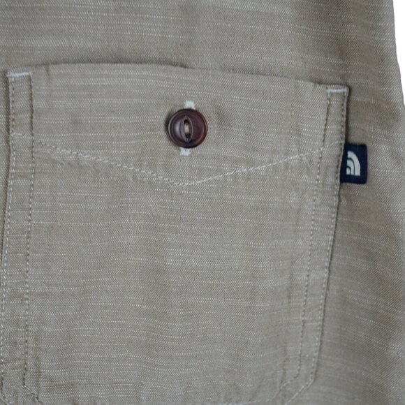 The‎ North Face Mens Short Sleeve Button-Up Shirt Size L Beige - Picture 3 of 8